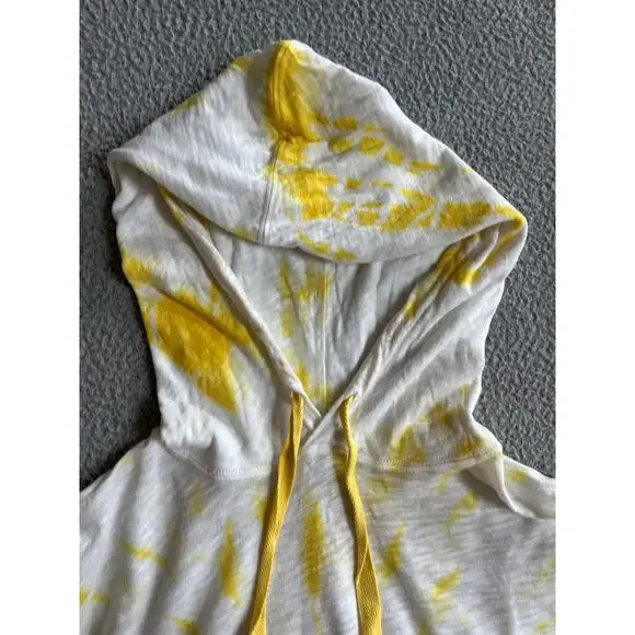 ATM Hoodie Sweater Medium Tie Dye Lightweight Cotton White Yellow Beach Boho - Picture 6 of 16